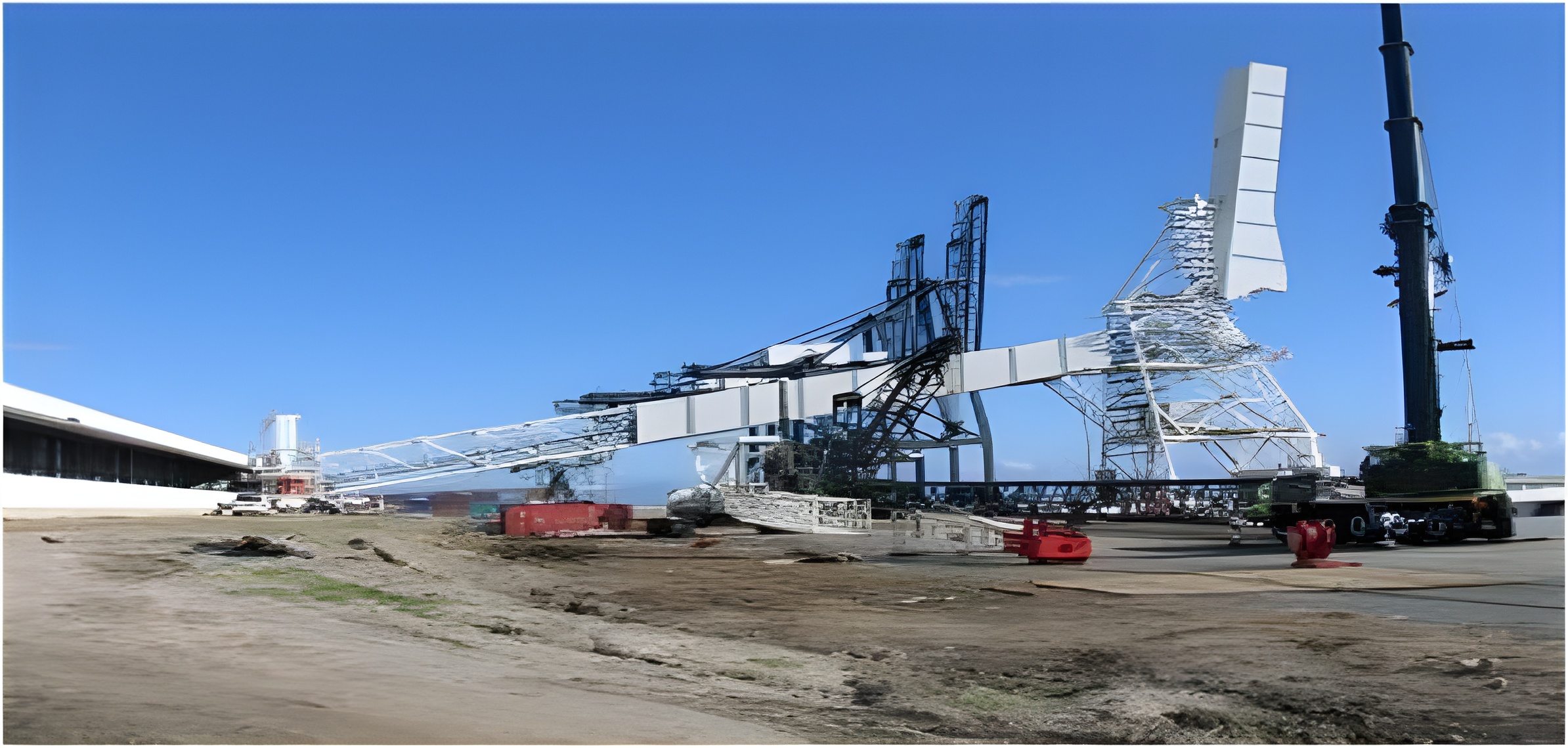 Ship loader conveyor structure under installation at Port Adelaide, Australia