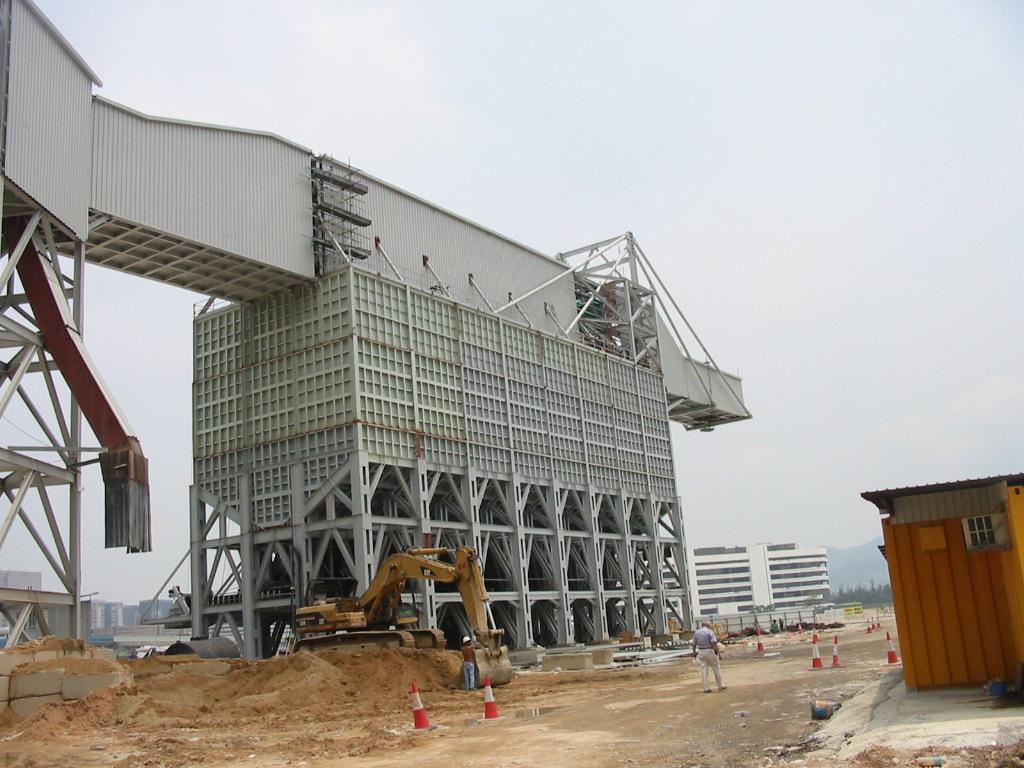 Large storage hopper structure with multiple truck loading lines in Hong Kong